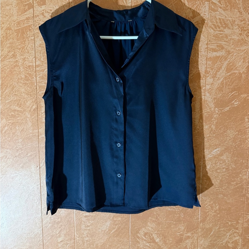 Banana Republic Midnight Blue Sleeveless Blouse
